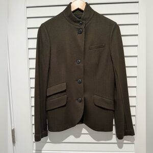 Rag & Bone Green Wool Blazer Military-Inspired Structured Jacket